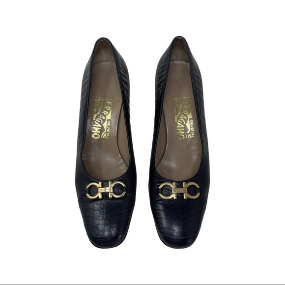 Salvatore Ferragamo | Shoes | Salvatore Ferragamo Black Crock Embosse ...